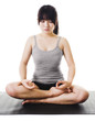 Chinese woman doing yoga.