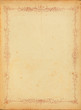Vintage stained paper with floral border