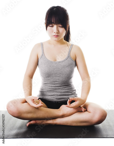 Photo: Chinese woman doing yoga. Chinese woman doing yoga.