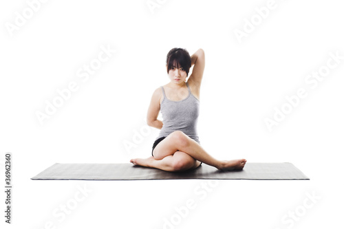 Photo: Chinese woman doing yoga. Chinese woman doing yoga.