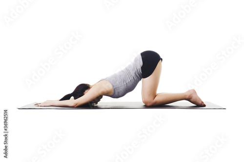 Photo: Chinese woman doing yoga. Chinese woman doing yoga.