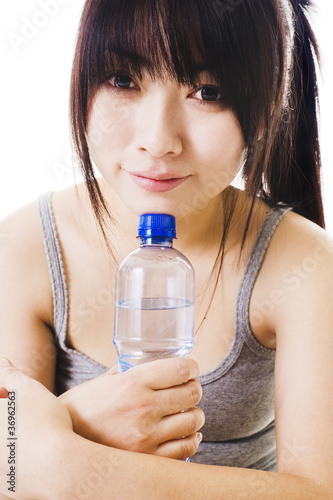 Photo: Chinese girl after a workout. Chinese girl after a workout.