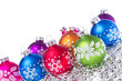 christmas balls with snowflake symbols