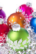 christmas balls with snowflake symbols