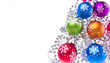 christmas balls with snowflake symbols