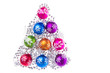 christmas balls with snowflake symbols