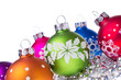 christmas balls with snowflake symbols