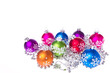 christmas balls with snowflake symbols