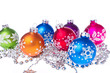 christmas balls with snowflake symbols