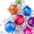 christmas balls with snowflake symbols