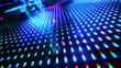rhythmically flashing colored lights
