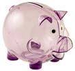 tirelire cochon rose translucide