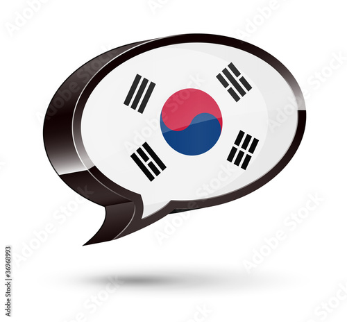 Illustration: "Korean-Speaking" 3D Speech Bubble "Korean-Speaking" 3D Speech Bubble