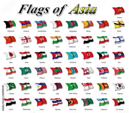 Illustration: Flags of Asia Flags of Asia