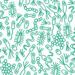 A variety of bacteria. Seamless background.