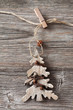 Wooden christmas deer on wooden background