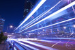 City traffic at night with light trails City traffic at night with light trails
