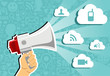 Cloud computing marketing concept.