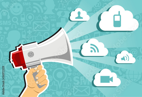 Vector: Cloud computing marketing concept. Cloud computing marketing concept.