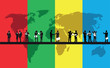 business people on a world background