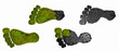 grass footprints from oily ones. - changing environment.