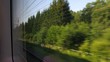 Travel by fast train, view from window, time lapse