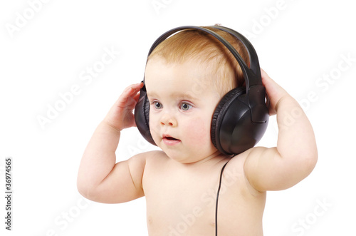 Photo: baby with headphone baby with headphone