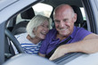 seniors enjoying a car trip