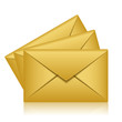 Vector: Vector illustration of gold envelopes Vector illustration of gold envelopes