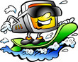 Hand-drawn Vector illustration of an Surfing Retro Screen Hand-drawn Vector illustration of an Surfing Retro Screen