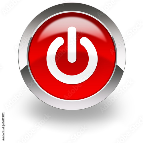 Illustration: red power on button red power on button