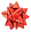 Red gift bow isolated with clipping path