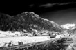 winter river landscape in infrared