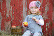 Little country girl with apple
