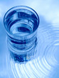 Photo: Glass of water in blue Glass of water in blue