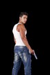 Man with a handgun
