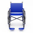 Photo en ligne au meilleur prix Blue wheelchair on a light background