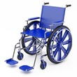 Blue wheelchair on a light background