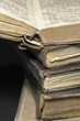 stack of historic books
