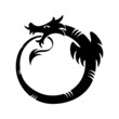 Ouroboros (dragon eating its own tail) tattoo isolated