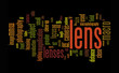 camera lens text clouds