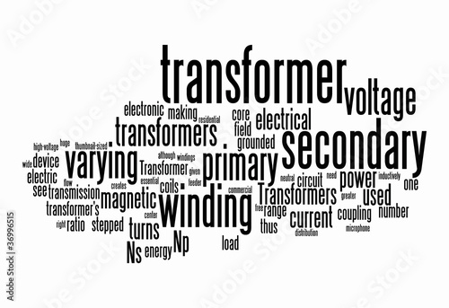 Illustration: power transformer text clouds power transformer text clouds