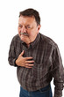 Man in his sixties having chest pain