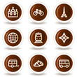 Travel web icons set 2, chocolate buttons