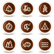 Travel web icons set 3, chocolate buttons
