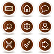 Basic web icons, chocolate buttons Basic web icons, chocolate buttons
