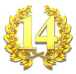14 fourteen number laurel wreath