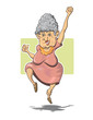 Elderly Woman Leaping for Joy