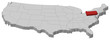 Map of the United States, Pennsylvania highlighted