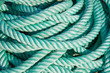 Nylon rope at a ship in the harbor